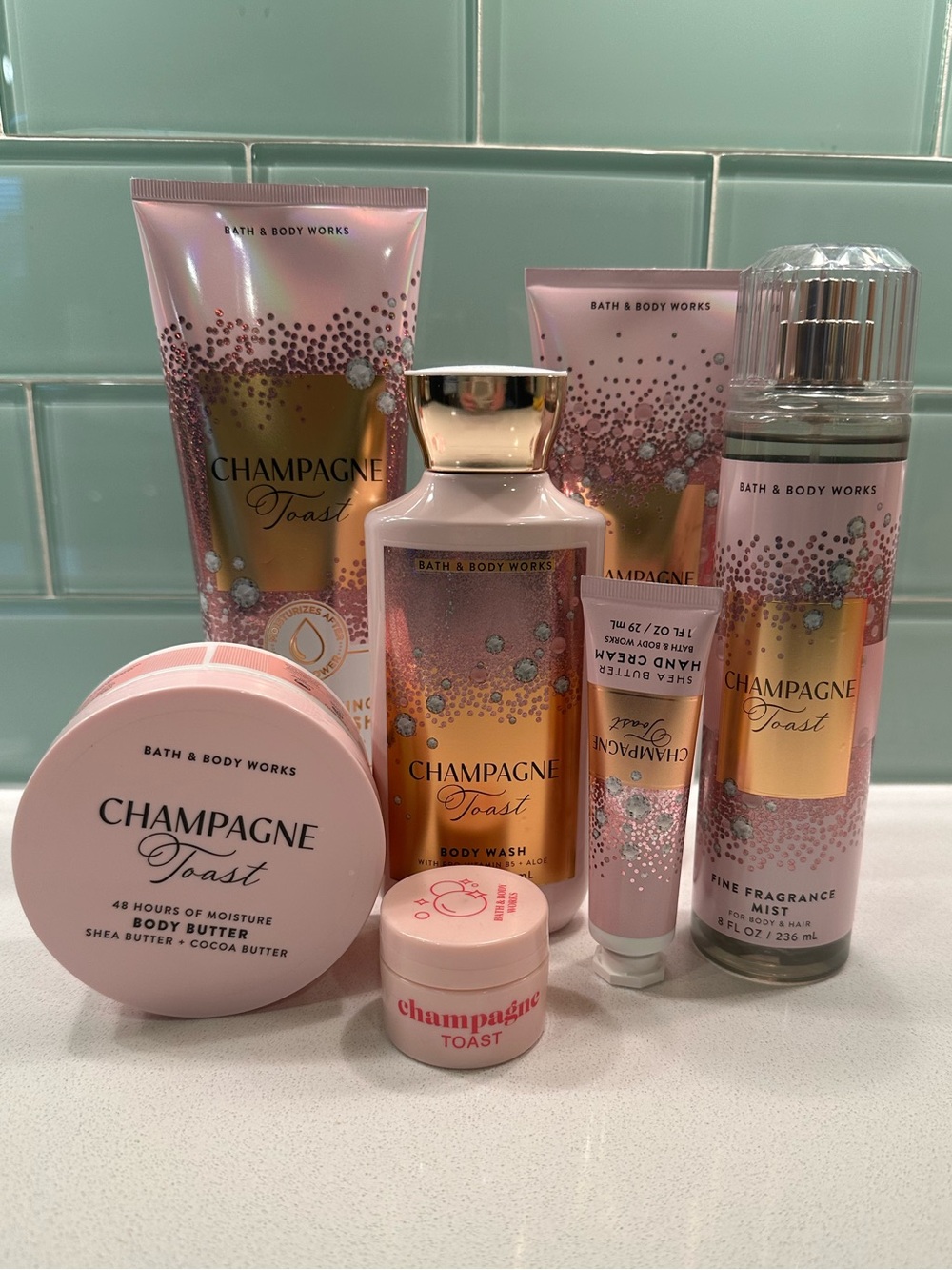 Bath & Body Works Champagne Toast 7 piece Set New